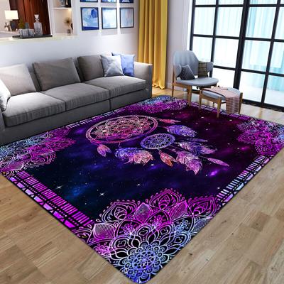 Wunderschöne Mandala-Blumenteppiche mit 3D-Druck für Wohnzimmer, Schlafzimmer, Dekoration, weicher Flanell, Bodenmatte für Zuhause, Nachttisch, Spielbereich