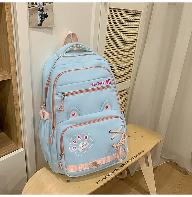 School bag new cute junior high school student school bag high value ins wind light large capacity backpack casual versatile backpack