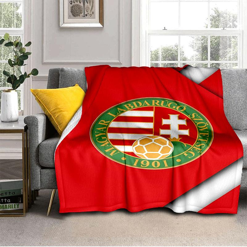 Ungarisches Fußball-Emblem-Decke Geeignet für Sofas, Betten, Büros und Camping - Perfektes Geschenk für Halloween Weihnachten