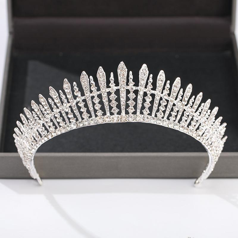 Silver Color Crown and Tiara Hair Accessories for Women Wedding Accessories Crown for Bridal Crystal Rhinestone Diadema Tiara