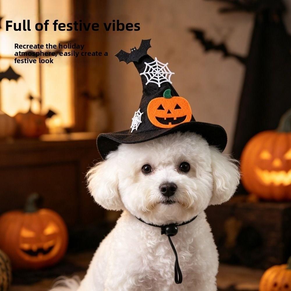 Pumpkin Spider Web Bat Decoration Pet Halloween Hat Dog Costume Accessory Pet Birthday