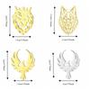 Stainless Steel Suit Collar Badges Lion Vintage Lapel Pins Phoenix Brooches  Decoration