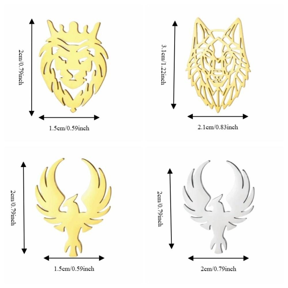 Stainless Steel Suit Collar Badges Lion Vintage Lapel Pins Phoenix Brooches  Decoration
