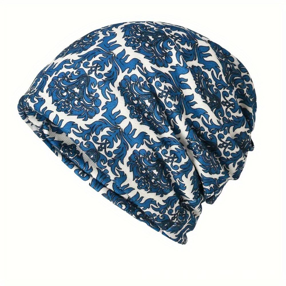 Contrasting Colors Pullover Hat Plaid Print Keep Warm Women's Pile Hat  Autumn and Winter