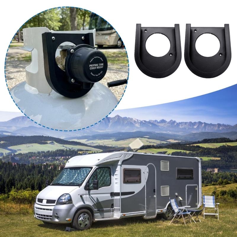 Shockproof ABS Gas Tank Cover Holder Support For Trailers Campers Motorhome Camping Outdoor Travel Secure Mounting Bracket