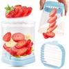 Coppa Taglia Frutta per Fragole, Banane, Uova Sode - Taglierino Staccabile con Piatto a Pressione - Lama in Acciaio Inossidabile 304 - Taglio Rapido e Sicuro
