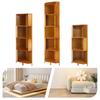 Corner Bamboo Bookcase,3/4/5 Tiers Brown A-Shaped Freestanding Display Bookshelf for Storing Books,Potted Plants