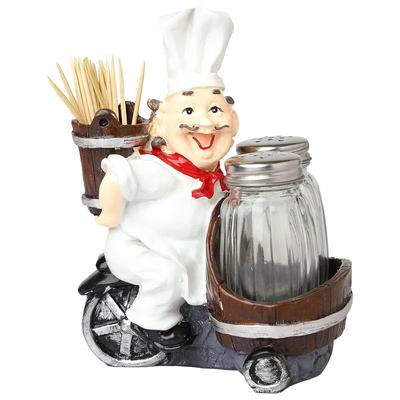 Salt and Pepper Container, Dining Table Decorative Items, Salt Pepper Set for Dining Table , French Chef Kitchen Decor - Set of 2