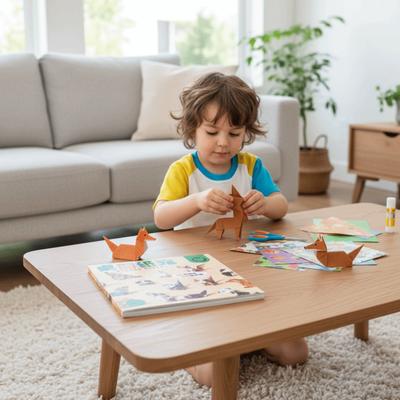 Paper Handmade Colored Paper Playset Art Learning Folding Animal Handmade Origami 3D Montessori Diy Paper-cut Book Boys  Girls Baby Girls