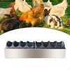 Feeder Trough Chick Feeding Dispenser No Waste Stainless Steel Tray for Bird Parrots Turkey