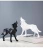 Hars Abstract Wolfbeeld Geometrische Dierenfiguren Wolfbeeldhouwwerk Ambachten Thuiskantoor Plank Bureau Decoratie Ornamenten