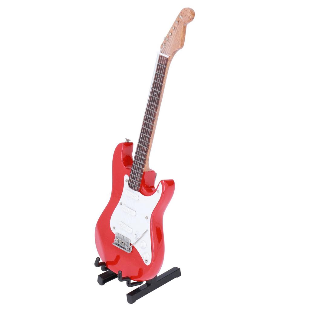 1:6 Electric Miniature Guitar 18cm Fine Details Environmental Beech Wood Guitar Model with Bracket