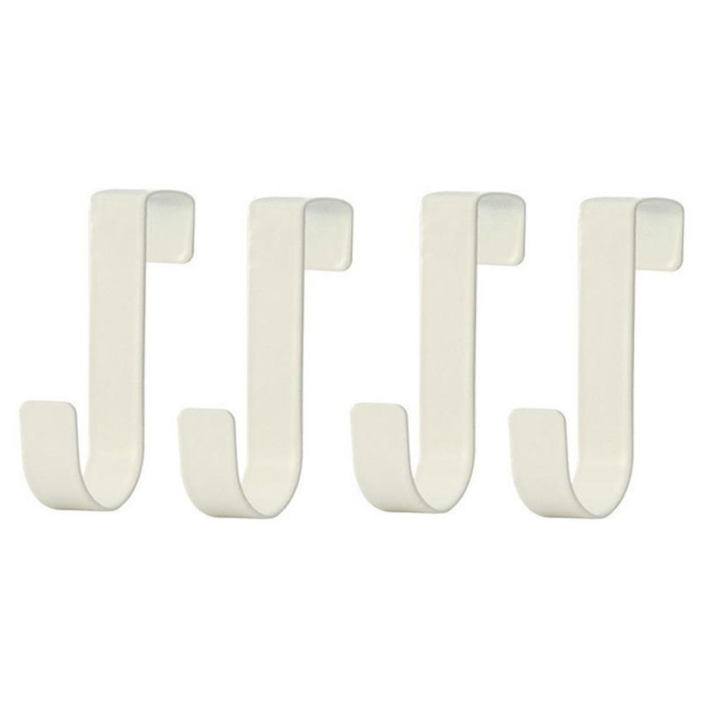 4Pcs Hole Free S-Shaped Stainless Steel Hook Multi-functional Durable Door Back Hook Simple Cabinet Door Hanging Rack for Home