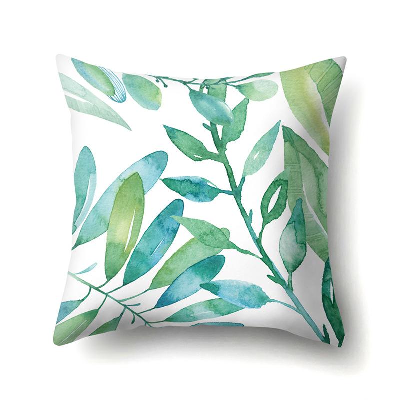 Polyester Pillowcase Plant Fresh Car Decoration Home Printed Pillowcase Sofa Cushion Cover