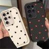 Black Small Love Heart Phone Case for Samsung Galaxy S24 S25 S23 Ultra S22 S21 Plus S20 FE A15 A35 A54 A55 5G Cover