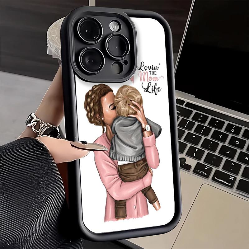 Phone Case for iPhone 17 Air 16E 15 16 Pro Max Baby Mom Girls Cover 14 Plus 13 12 Mini Soft Shell Silicone Fundas