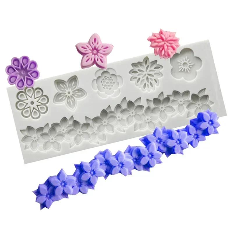 New Kitchen Baking Tools Cake Decoration Multiple Silicone Flower Mold Creative Petal DIY Candy Molds Aromatherapy Candle Mould
