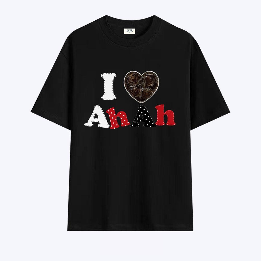 Wideusseom Love Format I Love Ahh T-Shirt (B Type)