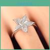 Stunning Fashion Windmill Shape Ring With Silver Plated Flower Design For Women
