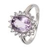 Premium S925 Sterling Silver 18K Gold Natural Colored Treasure Ring, Large Carat Index Finger Ring Can'T Lose Color, Classic Princess Diana Model