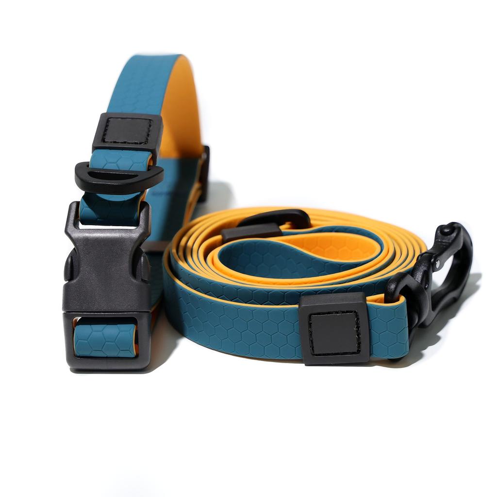 This Waterproof Dog Collar and Leash Set Is Made of High-Quality PVC Material, Which Is Durable and Wear-Resistant