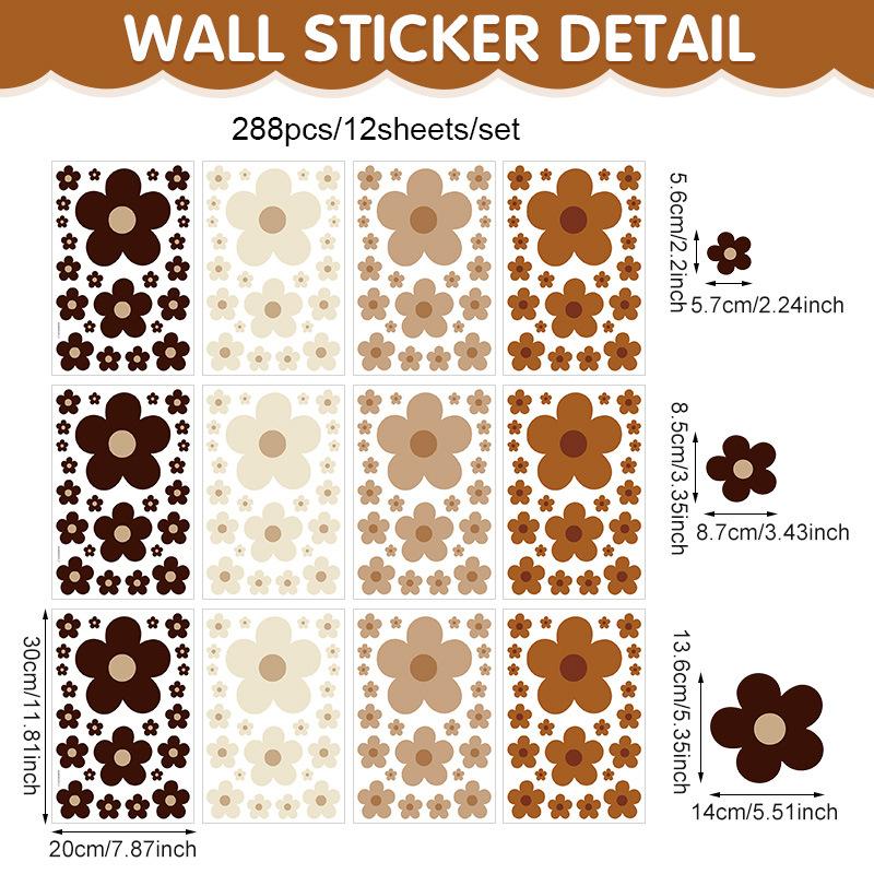 Bohemian Style Flower Wall Sticker Small Fresh Daisy Self-adhesive Pvc Sticker Girl Bedroom Living Room Wall Decoration
