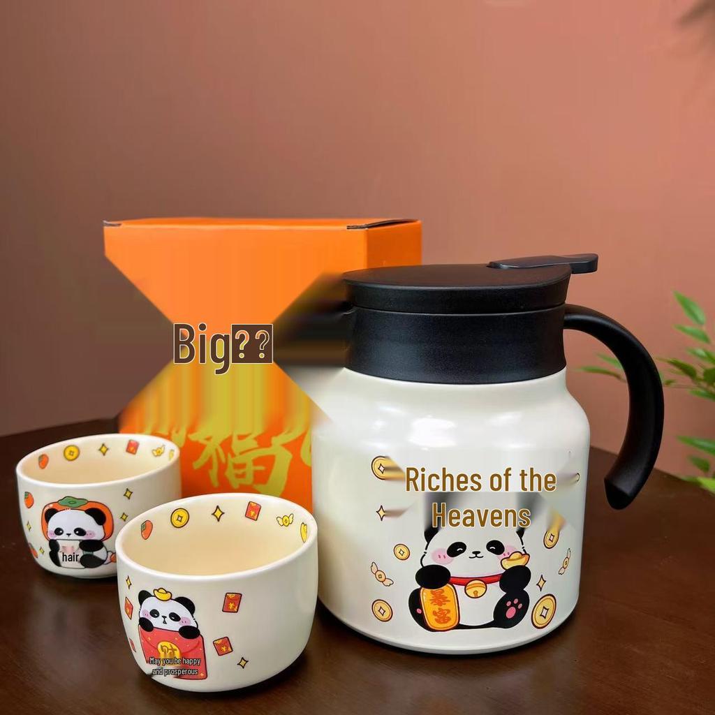 Panda Insulated Tea Pot, 316 Stainless Steel, Compact Size, Tea & Water Separation