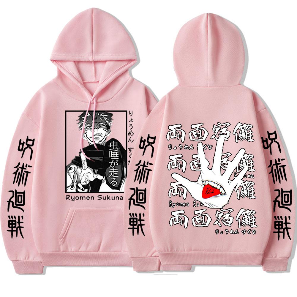 Japanese Anime Jujutsu Kaisen Graphic Hoodies Vintage Oversized Hooded Sweatshirt Long Sleeves Cotton Hoodie Men Women Clothes