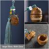 Green Sandalwood Pixiu Lotus Mountain Pendant Keychain Ornament