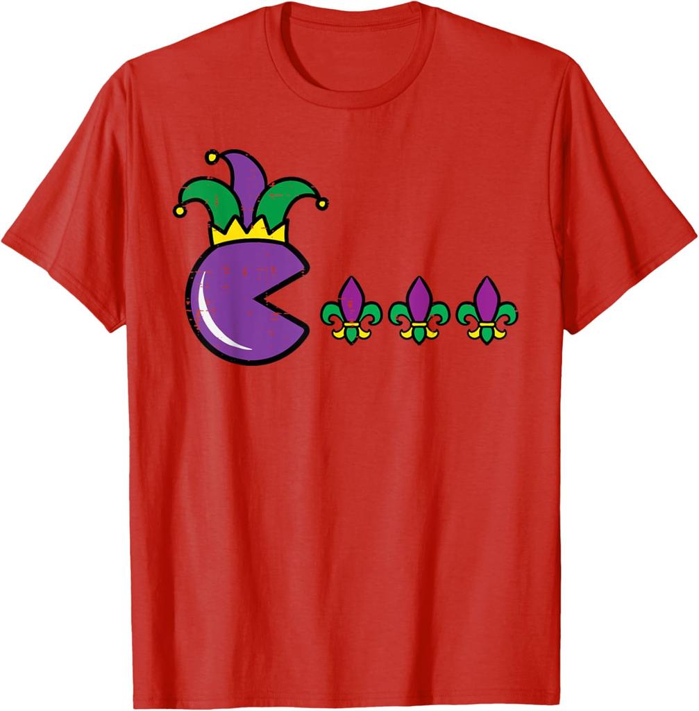 Mardi Gras Retro Video Game Funny Gaming Unisex T-Shirt