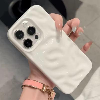 Custodia per telefono in silicone morbido Candy con motivo a pieghe ondulate per iPhone 11 12 13 14 15 16 Pro Max X XR XS 8 7 Plus Cover Bumper Antiurto