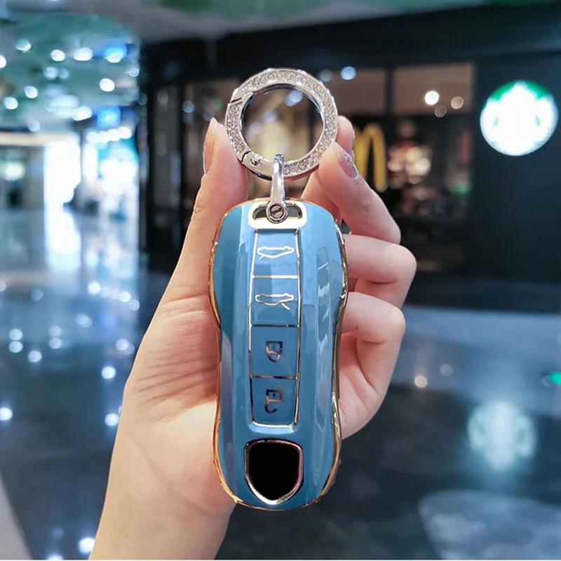 Fashion TPU Car Key Cover Case Shell for Porsche Panamera Carman Macann Bobst Cayenne 911 970 981 991 996 92A Keychain Accessori