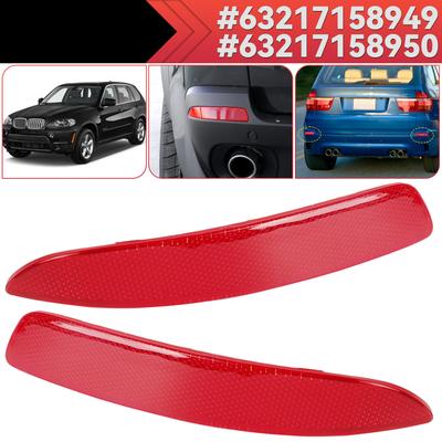 2x Hátsó Lökhárító Bal és Jobb Visszaverő Fékvilágítás Lámpa Autó Piros Lencse BMW E70 X5 2007-2013 63217158949 63217158950