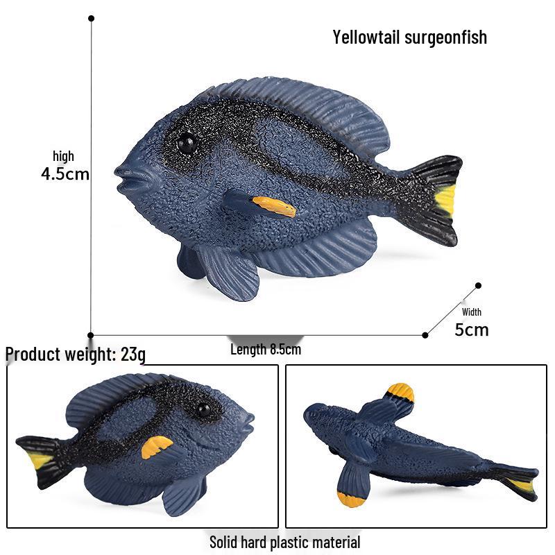 Marine Animal Simulation Model Figures: Shark, Dolphin, Hammerhead, Crab, Squid, Starfish for Kids' Education