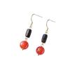 HD Agarwood & Red Agate Earrings: Niche Light Luxury, Ancient Style, Elegant Temperament, Long Design