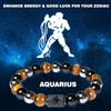 Twelve Constellations Bracelet: Hematite & Tiger Eye Beaded Men's Bracelet