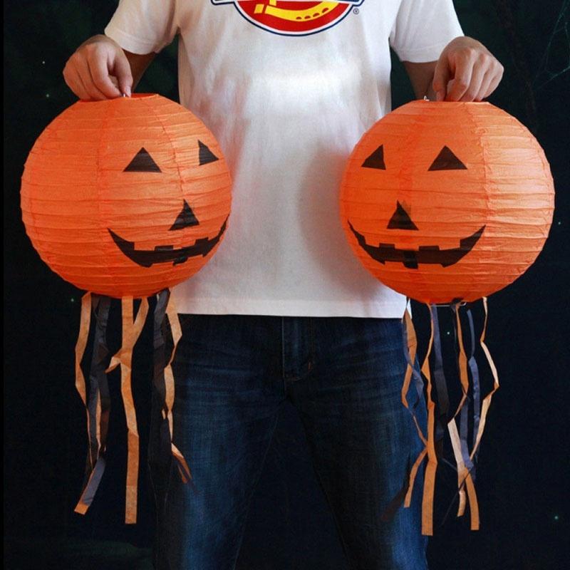 12" Papirgresskar Hengende Lykt Papirlampe Halloweenfest Festival Rekvisitt Dekor