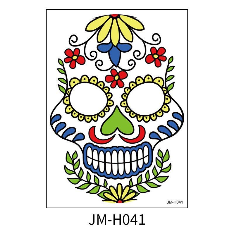 Cross Border Halloween Scene Tattoo Stickers Waterproof Sweat Day Of Dead Makeup Ball Funny Facial