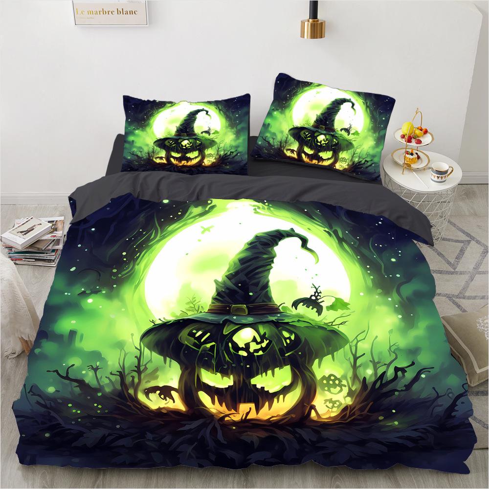

Horro Halloween Pumpkin Croew 3D Printed Bedding Set Cozy Soft Duvet Cover Set King Queen Twin Size Halloween Gift Bedroom Decor EU Single 135x200cm