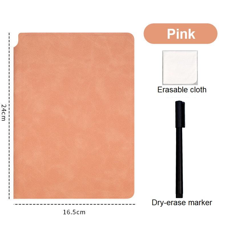 1 conjunto de caderno de quadro branco reutilizável com caneta de quadro branco, pano de apagamento, bloco de notas de couro, planejador semanal, portátil, elegante, escritório