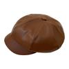 Winter Korean Style Student Cute Versatile Pu British Style Octagonal Hat Pumpkin Hat Korean Leather Beret Women