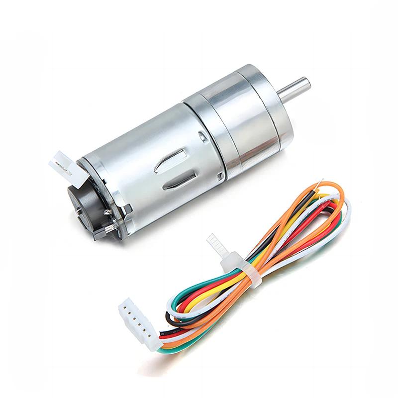 JGA25-370 High Torque DC Motor with Encoder Speed Code Disc 6V 12V 24V 370B Strong Moment
