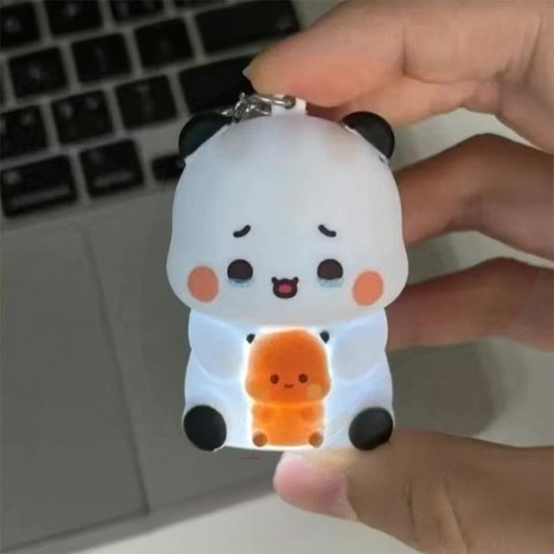 1 Piece Cute Cartoon Panda Bubu And Dudu Key Chain  Can Say I Love You Bubu And Yier Voice Toys Backpack Pendant Couple Gifts