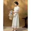 Elegant V-neck Batwing Sleeve Acetate Dress