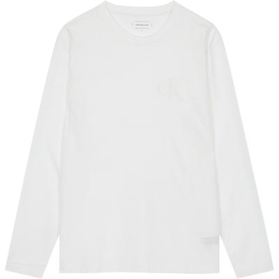 Logo Round Neck Long Sleeve Pullover T-Shirt Men Tops White J326650-YAF