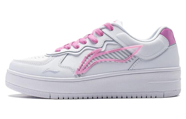 Li Ning Rising Phoenix Нескользящие Нескользящие Низкие Скейтбордические Кроссовки Женские Белый Розовый AGCT380-3 40