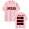 Sängerin Lana Del Rey Grafik T-Shirt Herren Damen Mode Hip Hop 90er Vintage Oversized Baumwolle Lässiges T-Shirt Y2K Streetwear Top