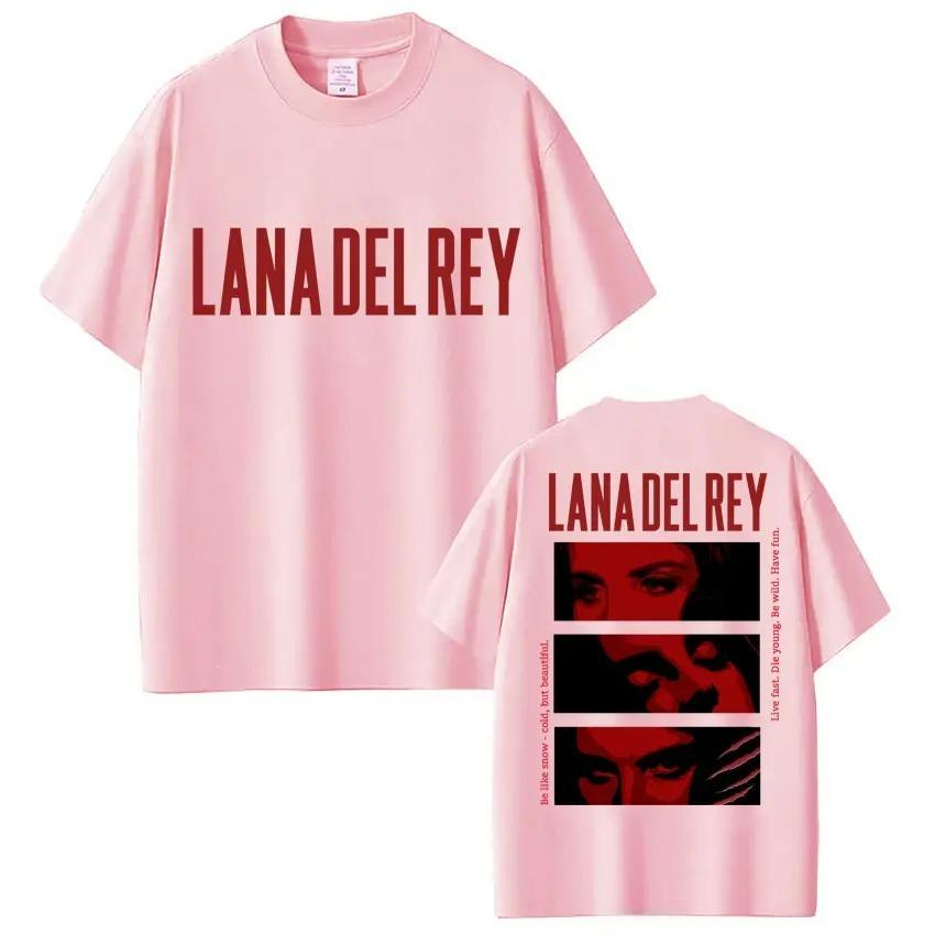 Sängerin Lana Del Rey Grafik T-Shirt Herren Damen Mode Hip Hop 90er Vintage Oversized Baumwolle Lässiges T-Shirt Y2K Streetwear Top