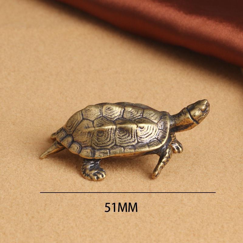 

1Pc Vintage Brass Tortoise Turtle Statue Home Desk Decorations Copper Aquatic Animals Figurines