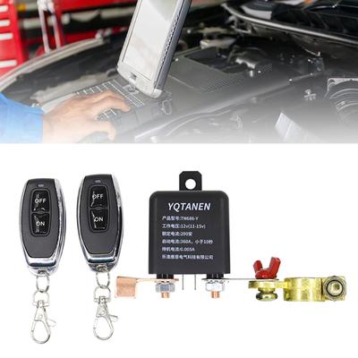 Remote Battery Disconnect Switch for Cars Auto RV Truck DC12V 200A Wireless Remote Control Anti-Theft Simple Operation